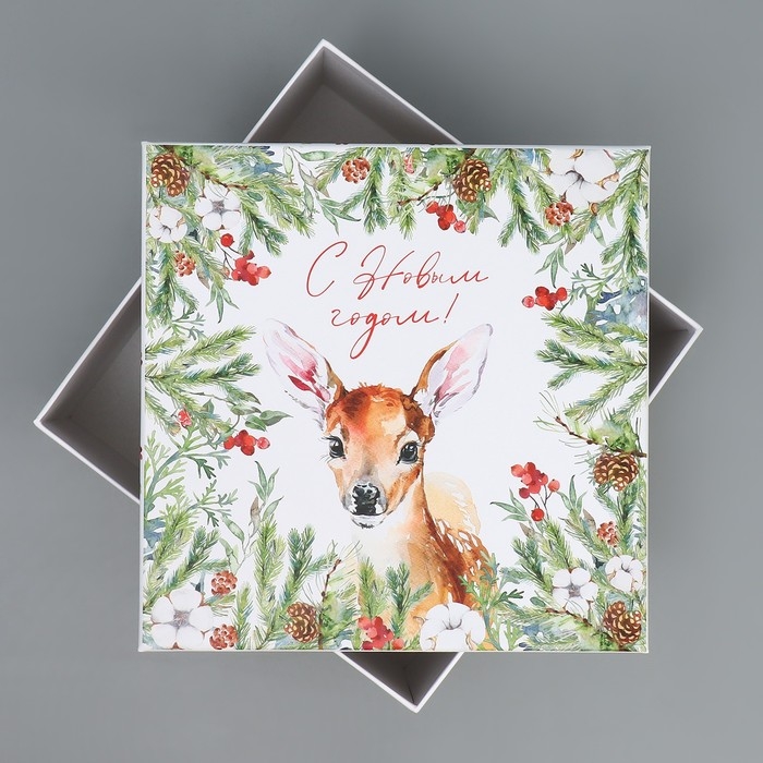 Набор подарочных коробк 3 в 1 &laquo;Новогодняя пора&raquo;, 18 х 18 х 10 &ndash; 22 х 22 х 12 см, Новый год