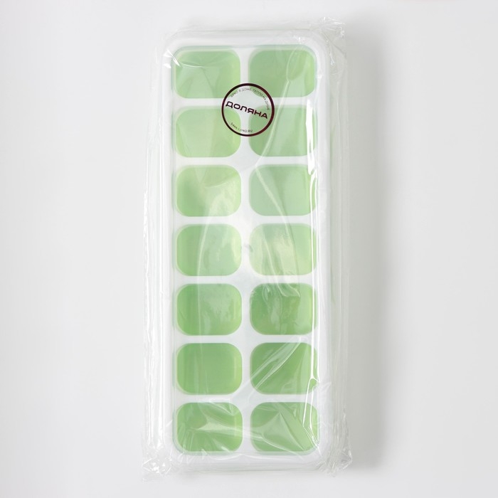 Форма для льда с крышкой Доляна, 25&times;9,5&times;2,5 см, 14 ячеек (4&times;3&times;2 см), цвет МИКС