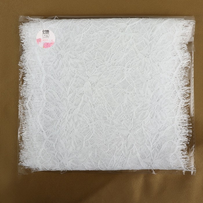 Кружево реснички, 200 мм × 3 ± 0,5 м, цвет белый Кружево реснички, 200 мм × 3 ± 0,5 м, цвет белый