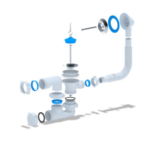 Комплект для ванны "АНИ Пласт" E250: сифон с поворотным коленом