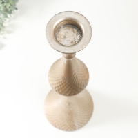 Подсвечник металл на 1 свечу "Рокко" серебро 17,5х17,5х63,5 см