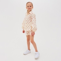 Блузка для девочки MINAKU: Cotton Collection цвет бежевый, рост 116 Блузка для девочки MINAKU: Cotton Collection цвет бежевый, рост 116