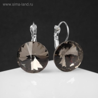 Серьги со стразами &laquo;Яркая классика&raquo;, цвет серый в серебре, d=1,6 см