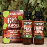 Набор ароматизаторов 2 шт по 100 мл "В Бане и душа отдыхает", пихта, эвкалипт Набор ароматизаторов 2 шт по 100 мл "В Бане и душа отдыхает", пихта, эвкалипт