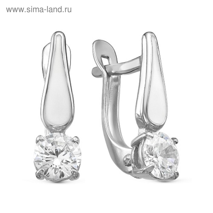 Серьги «Минимал» капля, посеребрение, цвет белый Серьги «Минимал» капля, посеребрение, цвет белый