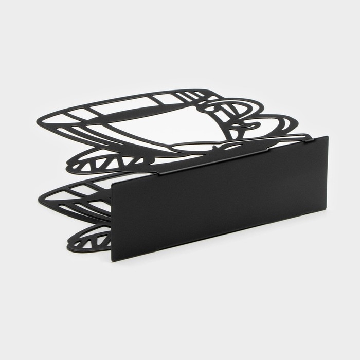 Салфетница Доляна &laquo;Кофе&raquo;, 14&times;4&times;10 см, цвет чёрный