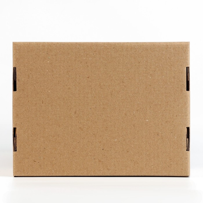 Коробка подарочная складная, упаковка, &laquo;Крафт, красная лента&raquo;, 22 х 16.5 х 10 см