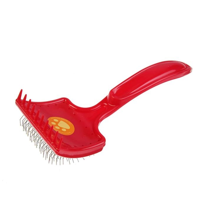 Щётка - пуходёрка средняя жесткая с каплями, основание 59 х 49 мм, розовая Щётка - пуходёрка средняя жесткая с каплями, основание 59 х 49 мм, розовая