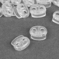 Набор двойных фиксаторов для шнура, d = 4 мм, 20 × 20 мм, 50 шт, цвет прозрачный Набор двойных фиксаторов для шнура, d = 4 мм, 20 × 20 мм, 50 шт, цвет прозрачный