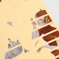 Наклейка на гриф гитары Music Life, девушка