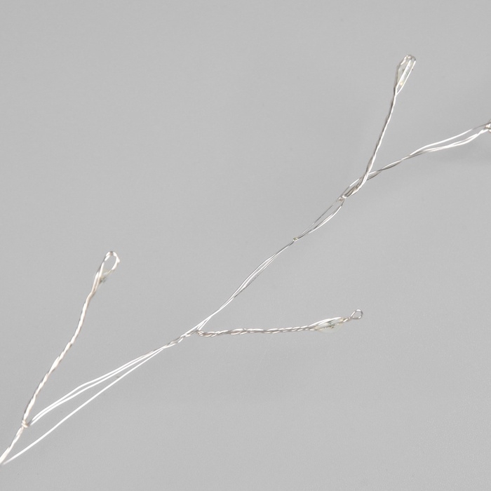 Гирлянда &laquo;Мишура&raquo; 50 м роса, IP44, серебристая нить, 1500 LED, 8 режимов, свечение тёплое белое, 36 В