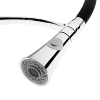 Смеситель для кухни ZEIN, гибкий излив, картридж керамика 40 мм, латунь, хром/черный