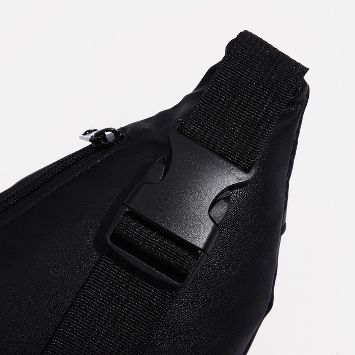 Поясная сумка на молнии, наружный карман, цвет чёрный Поясная сумка на молнии, наружный карман, цвет чёрный