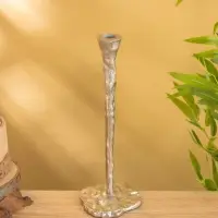 Подсвечник "Капель" алюминий 30 см, цв. серебро