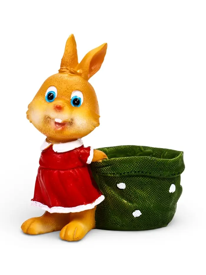Фигурное кашпо 13 х 10 х 15см  "Зайка с мешком"