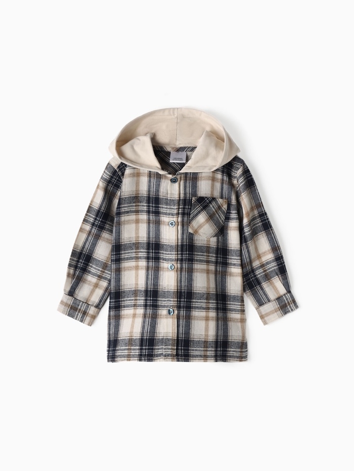 Рубашка детская фланелевая с капюшоном KAFTAN р. 32 (110-116 см), синий