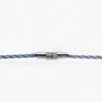 Шнурок гайтан 60 см d=2 мм, цвет серебряный, винтовой замок серебро