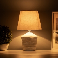 Настольная лампа с абажуром RISALUX &laquo;Небраска&raquo;, 1&times;40 Вт, Е27, белый, 20&times;20&times;32 см