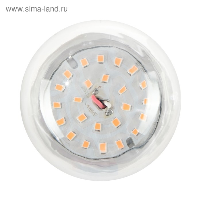 Фитолампа светодиодная Luazon, А60, E27, 12 Вт, IP44, 220 В, 270&deg;, мультиспектральная