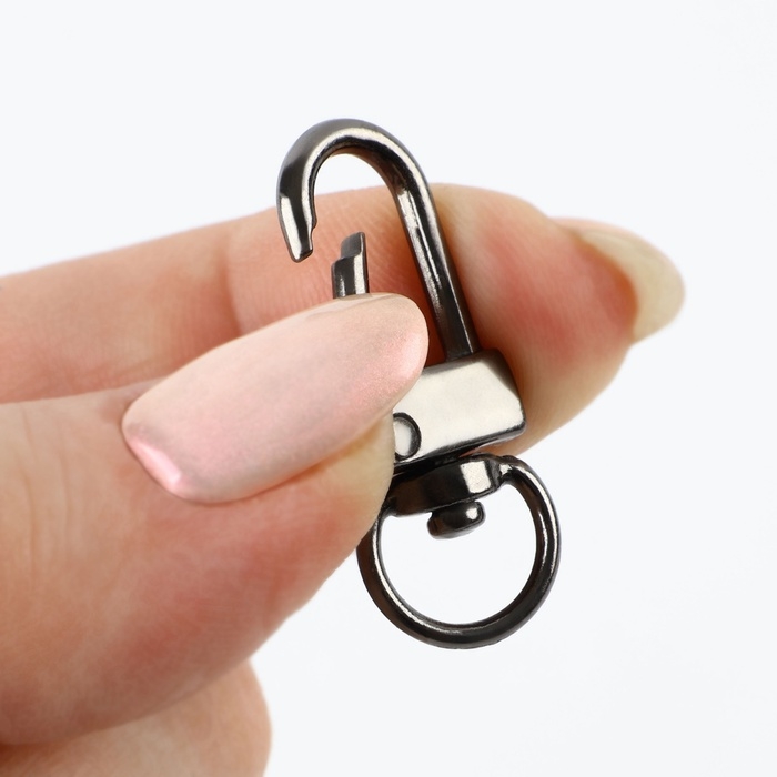 Карабин металлический, 33 &times; 12.5 мм / 10 &times; 1.25 мм, 5 шт, цвет чёрный никель