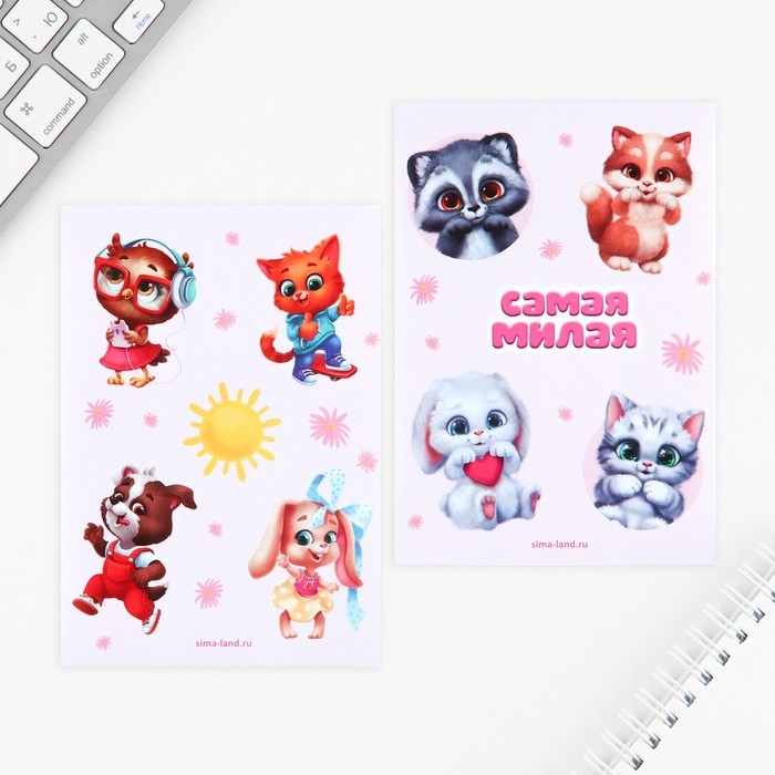 Набор блокнот А6, 32 листа, наклейки, магнитные закладки &laquo;С 8 марта&raquo;