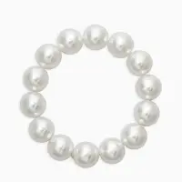 Браслет "Бусины жемчуга" (набор 3 шт), №10,12.14, цвет белый