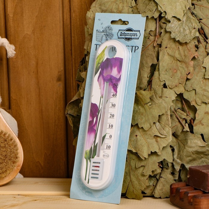 Пластиковый термометр комнатный Пластиковый термометр комнатный "Цветок" в блистере (-10 +50), МИКС