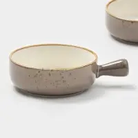 Кокотницы Magistro &laquo;Церера&raquo;, набор 2 шт., 500 мл, d=15 см, фарфор, коричневые