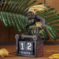 Сувенир &laquo;Абориген-календарь&raquo;, 18&times;11&times;8 см, дерево