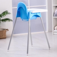 Стульчик для кормления пластиковый, голубой