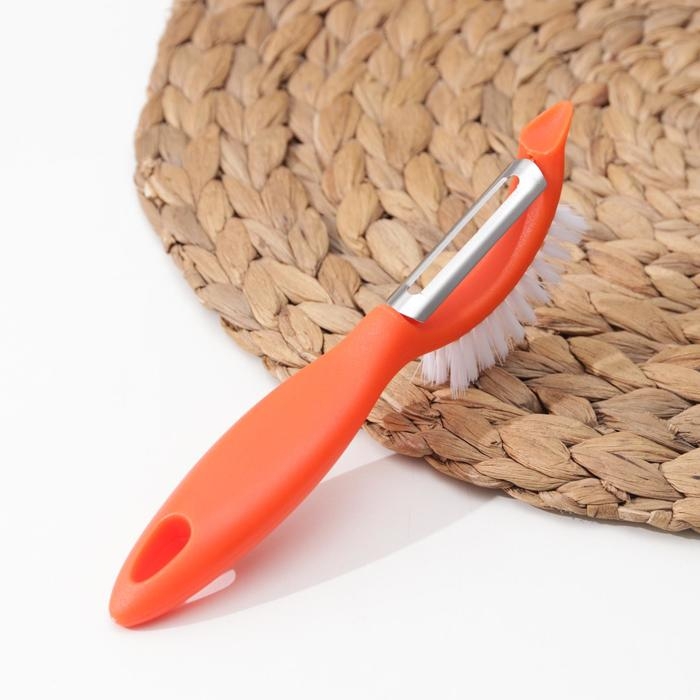 Овощечистка &laquo;Сарбо&raquo;, с щёткой, 18,5&times;5 см, цвет МИКС