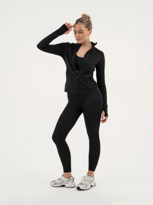 Лонгслив женский Resport, на молнии, р. 42, цвет чёрный, базовый, с длинным рукавом