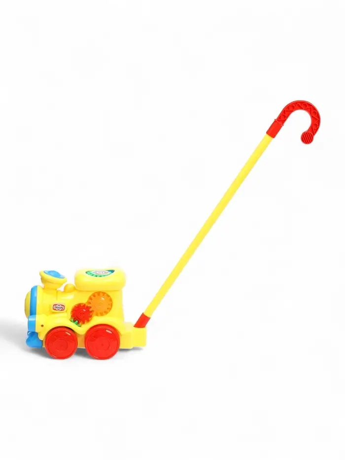 Каталка на палочке "Паровозик" с шестеренками