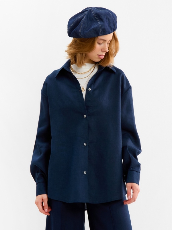 Блузка женская MINAKU: Safari цвет синий, размер 42