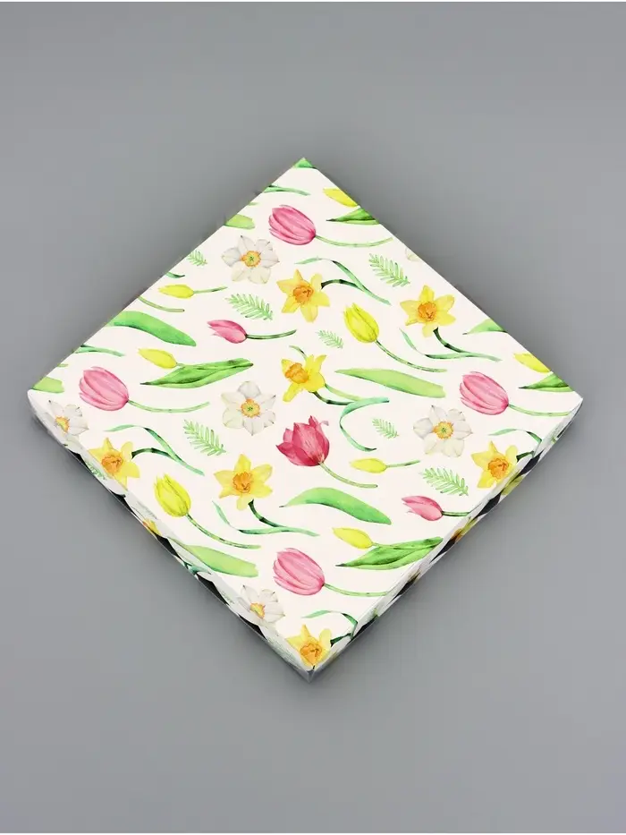 Коробка для печенья, &laquo;Тюльпаны&raquo;, 21&times;21&times;3 см