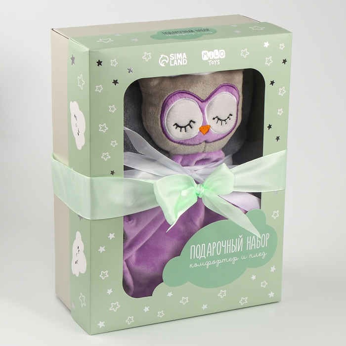Набор подарочный: Комфортер 27 см + плед 71х125 см, &laquo;Сова&raquo;