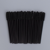 Щёточки для бровей и ресниц, силиконовые, набор - 50 шт, 10,5 см, цвет чёрный