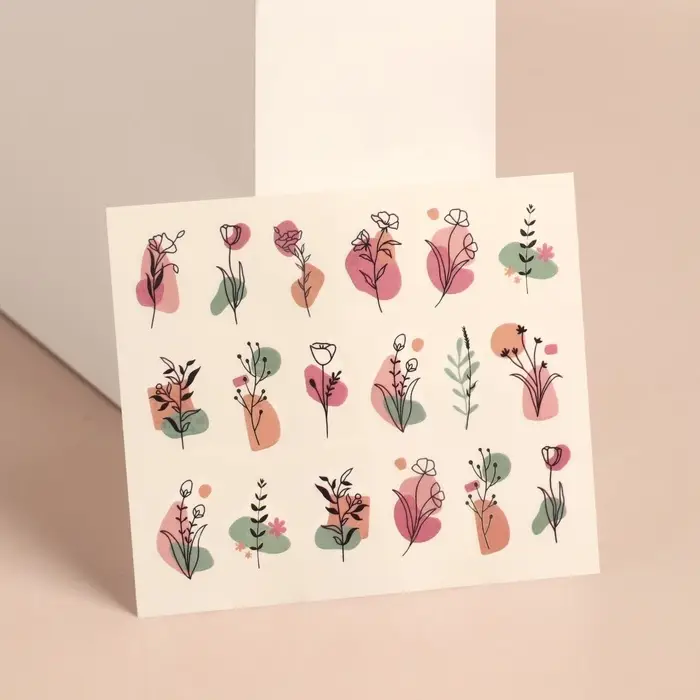 Слайдеры для ногтей &laquo;Летние цветы&raquo;, разноцветные