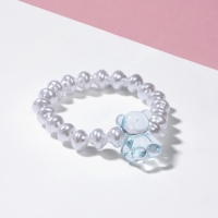 Браслет детский &laquo;Выбражулька&raquo; мармеладный мишка, жемчуг, белый с голубым