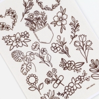 Водорастворимый стикер для вышивания &laquo;Цветочки&raquo;, 15 х 21 см