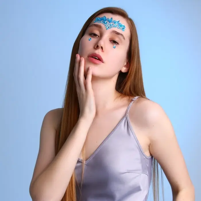 Стразы для лица &laquo;Голубая дымка&raquo;, голубые