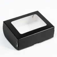 Контейнер на вынос, чёрный, 10&times;8&times;3.5 см