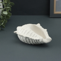 Подставка для мелочей - подсвечник "Ракушка гребешок" 12х15х5см, белая