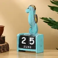 Календарь настольный "Морской конёк" дерево 11х5х19 см, цв. бирюзовый