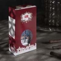 Светодиодная фигура &laquo;Серебристый фонарь с оленями&raquo; 7 &times; 13 &times; 3.5 см, пластик, батарейки AG13х3 (в комплекте), свечение тёплое белое