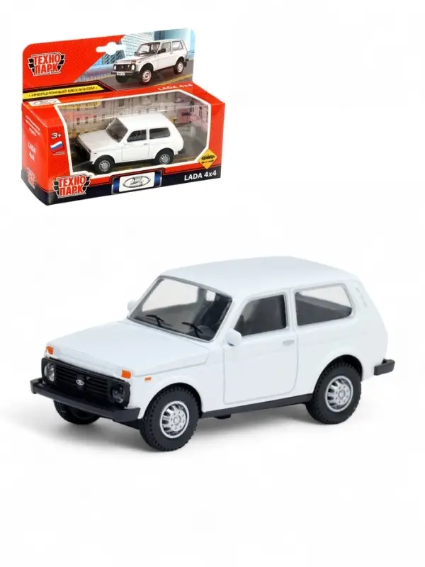 Машина металлическая "LADA 4x4", белая, 10 см, инерц. LADA4X4-11-WH