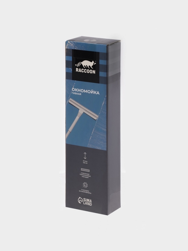 Окномойка гибкая, 5 насадок, с заглушкой, составная 4х секционная ручка, 138 см