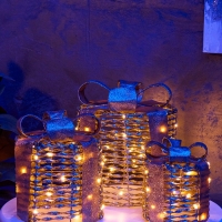 Фигура световая "Подарки цилиндр", 25х20х15 см, 90 LED, батарейки ААх8 (не в компл.), свечение тёплое белое