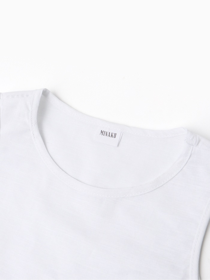 Блузка для девочки, MINAKU, белая, рост 134 см