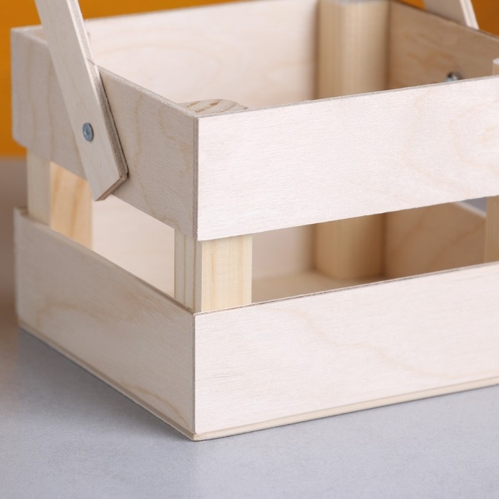 Кашпо деревянное 12×11×9 см Кашпо деревянное 12×11×9 см "Однушка Лайт", двухреечное, натуральный Дарим Красиво